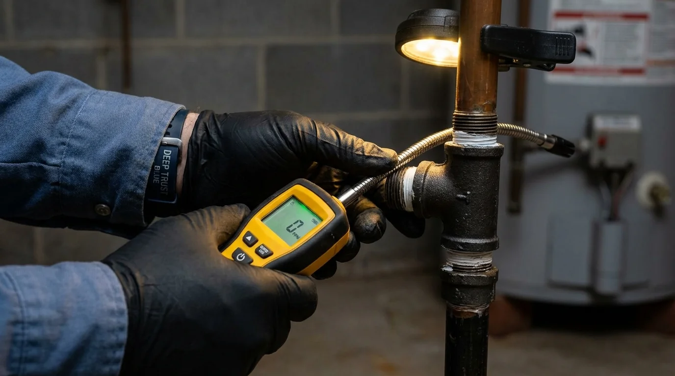 Gas leak detection with electronic sniffer by Johns Plumbing LLC in Lomita