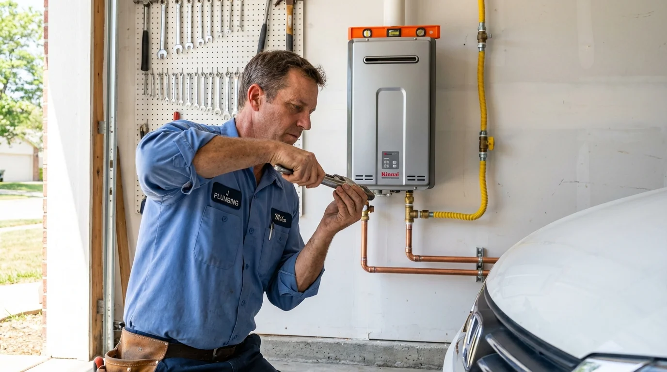 Tankless water heater installation by a Johns Plumbing LLC plumber in Lomita